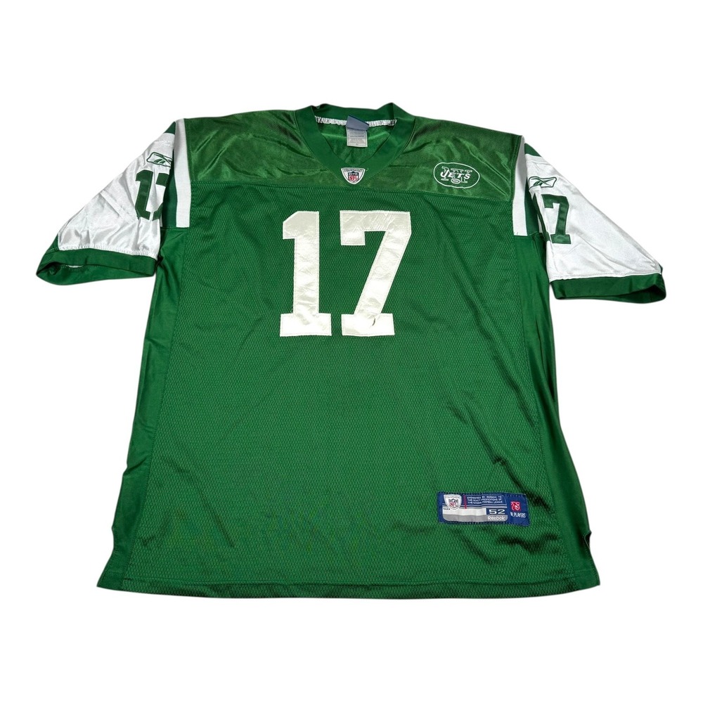 New York Jets Football Jersey Mens 52 Green NFL Reebok Burress 17 On Field